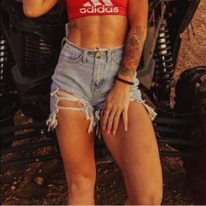 Mid-Rise Cut Off Shorts XL